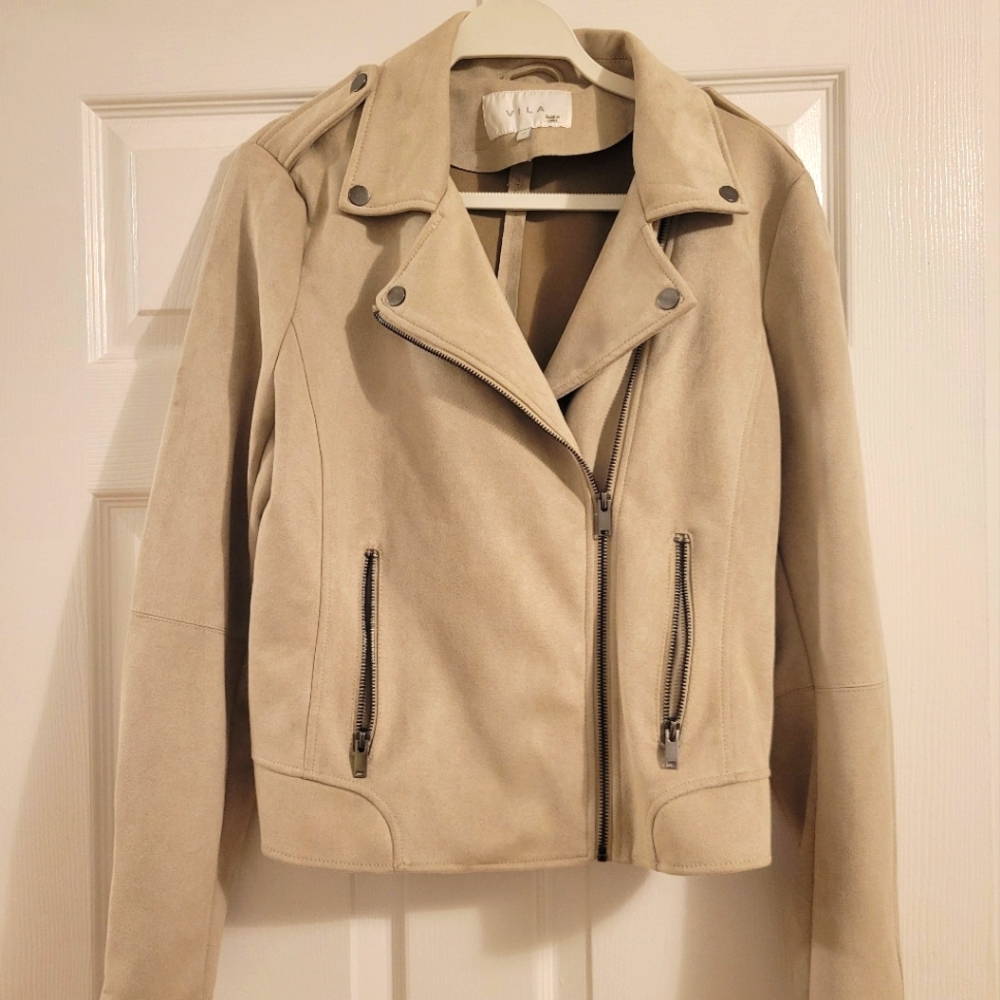 Suede moto jacket